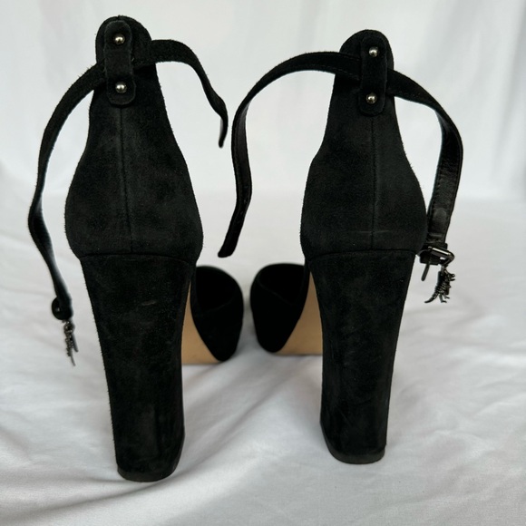 COACH Chrystie Suede Ankle Strap Block Heel Size 5.5 - Picture 3 of 8